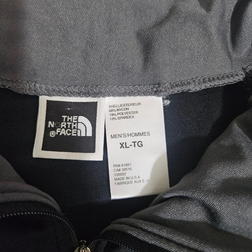 The North Face Mens XL 1/4 Zip Pullover Black Grey Raglan Long Sleeve Shirt